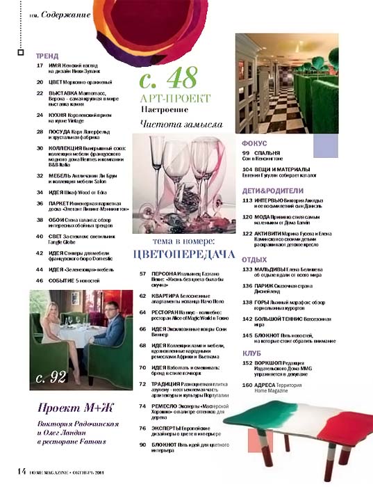 Home Magazine октябрь 2011 содержание