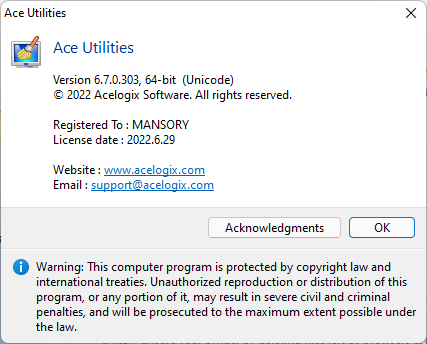 Ace Utilities 6.7.0 Build 303 Final