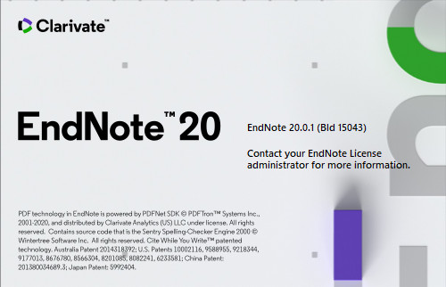 EndNote 20.0.1 Build 15043