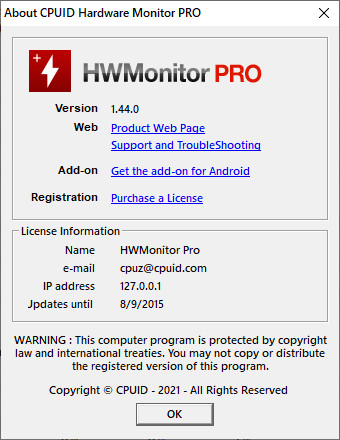 CPUID HWMonitor Pro 1.44 + Portable