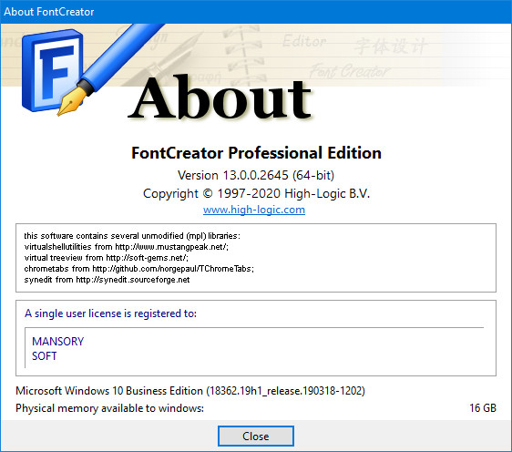 High-Logic FontCreator 13.0.0.2645