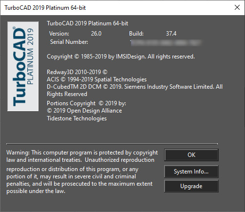 TurboCAD 2019 Professional / Deluxe / Platinum 26.0.37.4