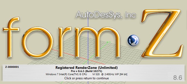 formZ Pro 8.6.5 Build 10275