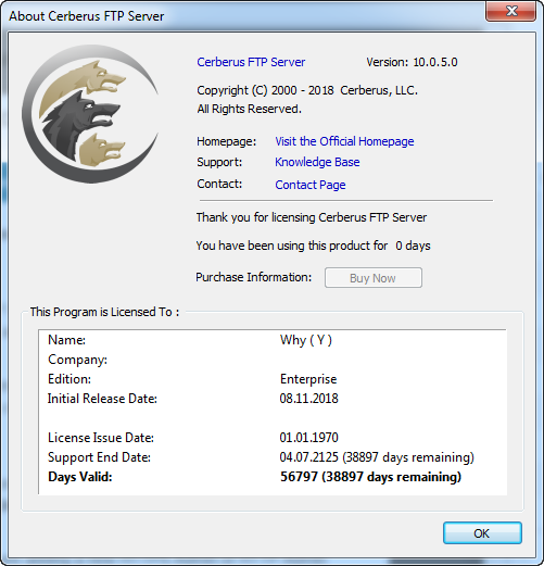 Cerberus FTP Server Enterprise 10.0.5.0