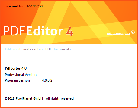 PixelPlanet PdfEditor Professional 4.0.0.2