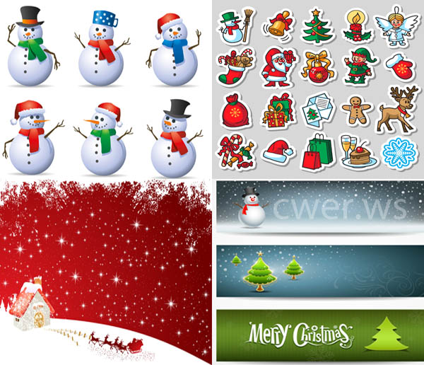 New Year's and Christmas Vector Collection