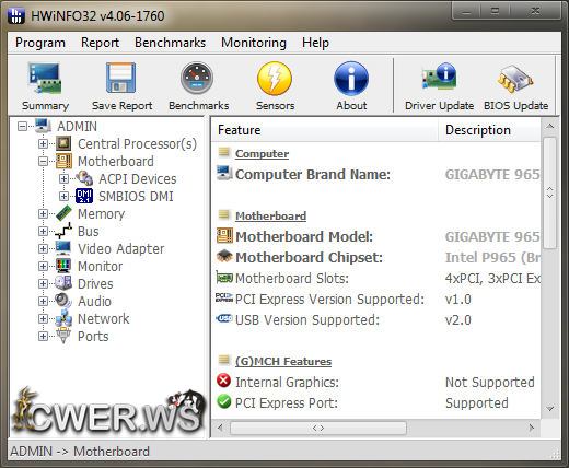 HWiNFO32 4.06 Build 1760 Final